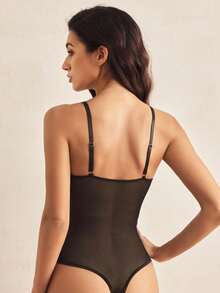SHEIN Women's Sexy Lace Bodysuit Lingerie UnderwearOuter, Baddie Look - Black - View 5