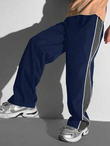 Tween Boy Color Block Casual Versatile Daily Wear Pants - Navy Blue - View 6