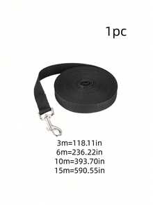 1pc Pet Leash. Sturdy And Durable, Suitable For Long-Distance Dog Walks. Features A High-Quality Hook That Is Durable, Bite-Proof, And Rust-Resistant; Suitable For Small, Medium, And Large Dogs - Black - View 7