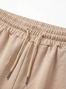 Manfinity Dauomo Men's Fashion Casual Vacation Beach Embroidered Shorts - Khaki - View 3