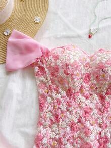 Soleia Áo corset ren hai lớp ôm sát gợi cảm kiểu Âu và Mỹ, hở vai, khoét rỗng và thêu họa tiết, trang phục dự tiệc đêm màu trắng cho nữ, đi chơi, dự đám cưới, mùa thu/đông. - Nhiều màu - Xem 3