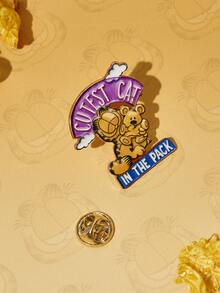GARFIELD | SHEIN 1件新款創意卡通圖案胸針，IP聯名設計，可愛個性化，簡約大方，亦可作為配件使用，適合各種派對、音樂會、節日，精美禮物 - 彩色 - 查看 3