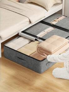 1 Piece Cationic Underbed Storage Bag With PVC Window Clear Flat Zipper Large Capacity For Blankets Comforters Quilts Shoes Towels Sweaters Foldable Organizer With Handles Home Closet Travel - View 8