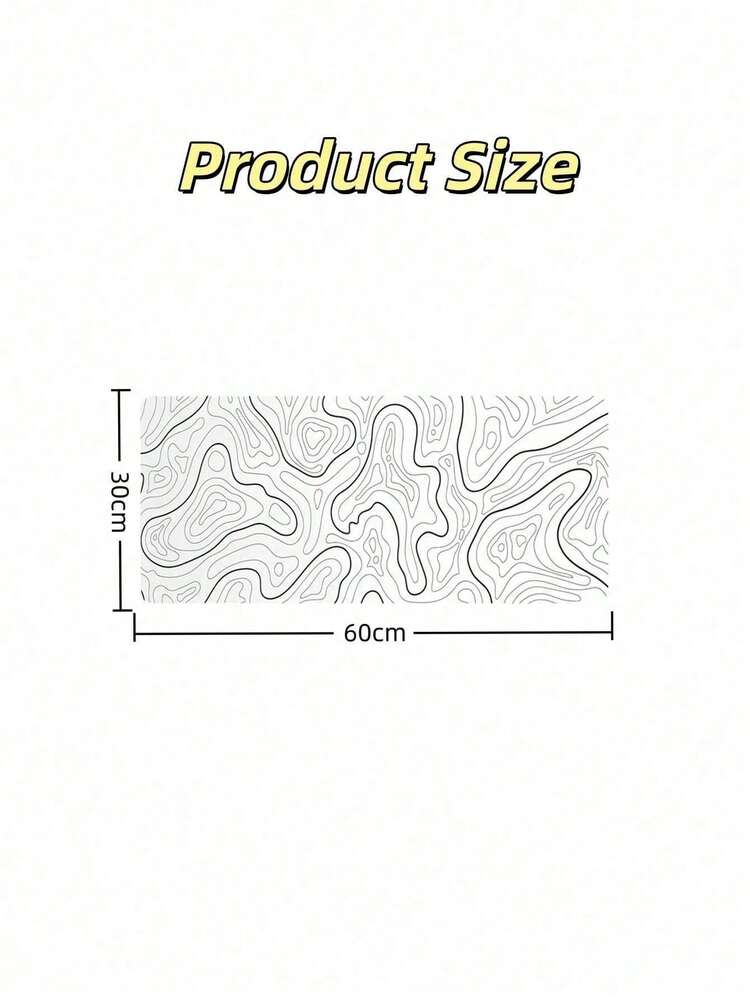 1pc Unique Curved Striped Print Anti-Slip Gaming/Office Mouse Pad, , Available In Two Sizes. - White - View 8