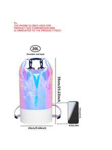 10L/20L Colorful Waterproof Dry Bag - Dual Handle/Shoulder Strap Design Swimming Gear Bag, Equipped With Multi-Functional Clip System - Backpack/Floating Style, Essential For Pool, Surfing, Kayaking, Beach & Sand Accessories - Multicolor - View 3