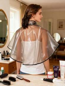 1 Waterproof Hair Dye & Care Scarf, Styling Scarf, Perming Scarf, Hairdressing Tools, Hair Accessories & Styling Tools, Travel Essential - Grey - View 2