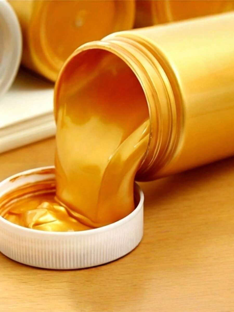 Pintura acrílica metálica dorada de 100ML/3.38oz, impermeable y resistente a la decoloración para colorear estatuas, manualidades DIY, pintar ropa, grafitis y pigmentos, de vuelta a la escuela, útiles escolares - Multicolor - Ver 1