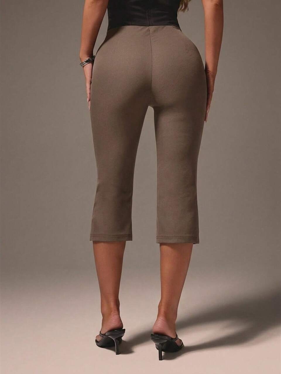 MISSGUIDED High Waisted Wide Leg Capri Trousers With Cropped Hem For Smart Casual Summer Office Wear