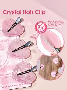SHEGLAM HAIR Kẹp tóc pha lê Cupid's Charm, kẹp tóc màu hồng, kẹp tóc mái lệch cho nữ, phong cách sang trọng, giữ chắc chắn không bị vướng, lõm hay tạo nếp cho kiểu tóc mái, tóc tết, tóc xoăn quyến rũ. Sinh nhật Quà Hồng Trang điểm Bãi biển Trường học Lễ hội Chăm sóc tóc Y2K Vật dụng cần thiết khi đi du lịch Du thuyền Kì nghỉ Mùa hè Điện áp phổ thông Phụ kiện tóc Phụ kiện nữ Bàn chải tóc - Bụi hồng - Xem 1