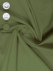 SHEIN Holidaya 女士夏季新款棉麻休闲抽绳卷边短裤，采用棉麻纹理面料，搭配弹性腰抽绳设计和卷边细节，打造轻松时尚的造型，适合日常外出、度假或轻度休闲场合，是一款百搭的休闲抽绳短裤，卡其色优雅长裤，宽松修身长裤。 - 綠色 - 查看 8