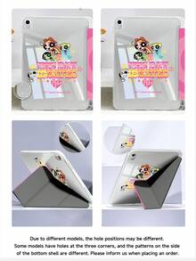 THE POWERPUFF GIRLS X SHEIN 适用于 iPad (A16) 11 英寸第 11 代（2025 年款）/ iPad 第 10 代、iPad Pro 2020/2021 11 英寸、iPad 7/8/9 代、Galaxy Tab A9 Plus 的保护套，采用高端质感，支持 3+Y 折叠，具备自动唤醒/睡眠功能和内置笔槽，防震保护套。 - 彩色 - 查看 9