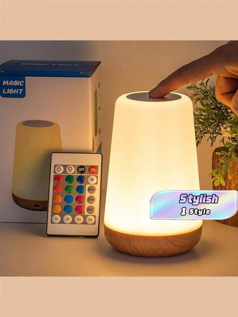 Lámpara de mesita de noche LED, control táctil de brillo regulable, recargable por USB tipo C con control remoto, luz nocturna, lámpara de escritorio inalámbrica con temporizador, para dormitorio y sala de estar