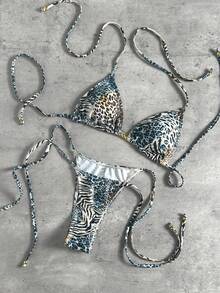 Bonvoyette Women's Fashion Beach Vacation Bikini Set - Multicolor - View 2