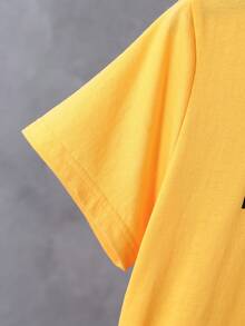 3pcs/Set Boys' Letter Print T-Shirt, Cargo Shorts With Pocket & Mini Crossbody Bag, Fashionable Outfit For Outdoor Activities In Spring/Summer - Yellow - View 7
