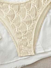 Swim Chiccia 26SS Spring/Summer Beach Vacation Texture Fabric Green Underwire Push-Up 2 Pieces Swimwear - Apricot - View 6