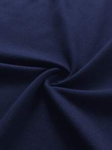 Whyspr Dark-Colored High Slit Sexy Long Flare Sleeve Dress - Navy Blue - View 8