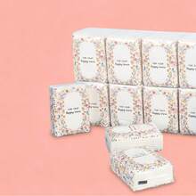 50pcs Pink Mini Pocket Tissue, Premium Portable Napkin Paper, Wedding Gift Pocket Facial Tissues - Paper Napkin - View 7