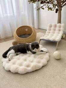 1pc Pet Sleeping Mat, Winter Pet Blanket, Dog Pad, Cat Pad, Cat Sleeping Mat, Pet Dedicated Floor Mat - White - View 13