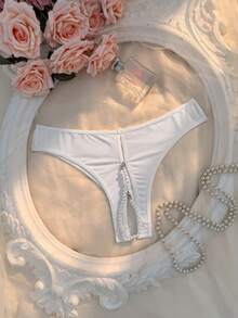 Spicy Aura Women's Sexy Lace Patchwork Panties - White - View 3