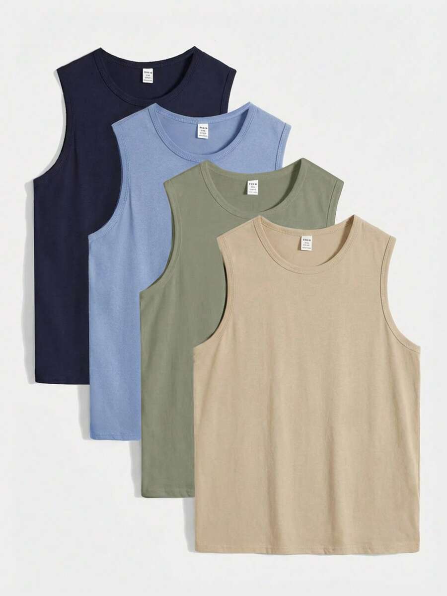 Tween Boys Casual Solid Color Knit T-Shirt - Army Green - View 1