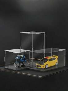 Display Case For Collectibles Assemble Clear Acrylic Box Alternative Glass Case For Display Action Figures Home Storage & Organizing Toys - Black - View 2