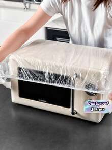 SHEIN 20Pcs 70/90/110cm Disposable Transparent Waterproof Dustproof Covers, Extra Large Disposable Cling Film Electrical Dustproof Covers, Suitable For Microwave Ovens, Ovens, Rice Cookers And Other Household Kitchen Accessories, Suitable For Schools, Offices, Homes, Travel, Bags , Storage Bag - White - View 1