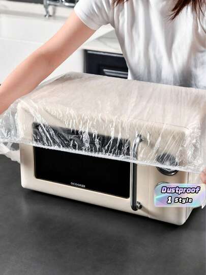 SHEIN 20Pcs 70/90/110cm Disposable Transparent Waterproof Dustproof Covers, Extra Large Disposable Cling Film Electrical Dustproof Covers, Suitable For Microwave Ovens, Ovens, Rice Cookers And Other Household Kitchen Accessories, Suitable For Schools, Offices, Homes, Travel, Bags , Storage Bag