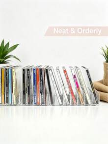 1/2个装 14张CD容量 节省空间 透明亚克力CD收纳架 展示架 家用媒体架 整理架 适用于客厅 办公室 CD架 - 無色 - 查看 1
