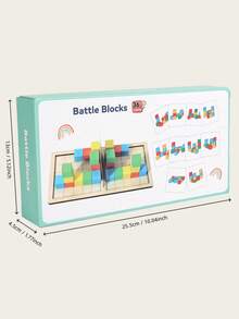 MINKOJA Kids Wooden 3D Block Battle Game Spatial Logic & Number Reasoning Puzzle With Challenge Cards Focus & Reaction Training Educational STEM Building Blocks Toy - Multicolor - View 8