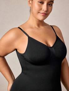 Veilyse 1件加大码女士性感露背连体衣，塑身衣，夏季款 - 黑色 - 查看 7