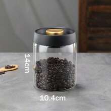 1 buah Wadah Vakum Kaca Borosilikat Berkualitas Tinggi, Transparan, Anti Karat, Buatan Tangan, Untuk Biji Kopi dan Penyimpanan Dapur - Hitam - View 16