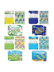 Toilet Training Reward Chart Stickers, Waterproof, Easy To Wipe, Reusable, Suitable For Toilet Training Progress Tracking Tools. - Multicolor - View 6