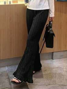 FRIFUL Pantalones de unicolor para mujer, de uso versátil y casual para el día a día - Negro - Ver 2