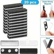 3/12/20pcs Magnet untuk Lencana Nama, Klip Pita Label Nama, Tali Magnet Label Nama, 3 Magnet Neodymium, Magnet Perekat, Label ID Jaket Seragam (Hitam) - Hitam - View 10