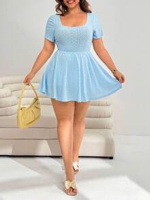 Solflare Plus Size Jumpsuits - Baby Blue - View 4