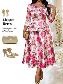 Fleurora Váy hoa cỡ lớn kiểu dáng thường ngày - Nhiều màu - Xem 5