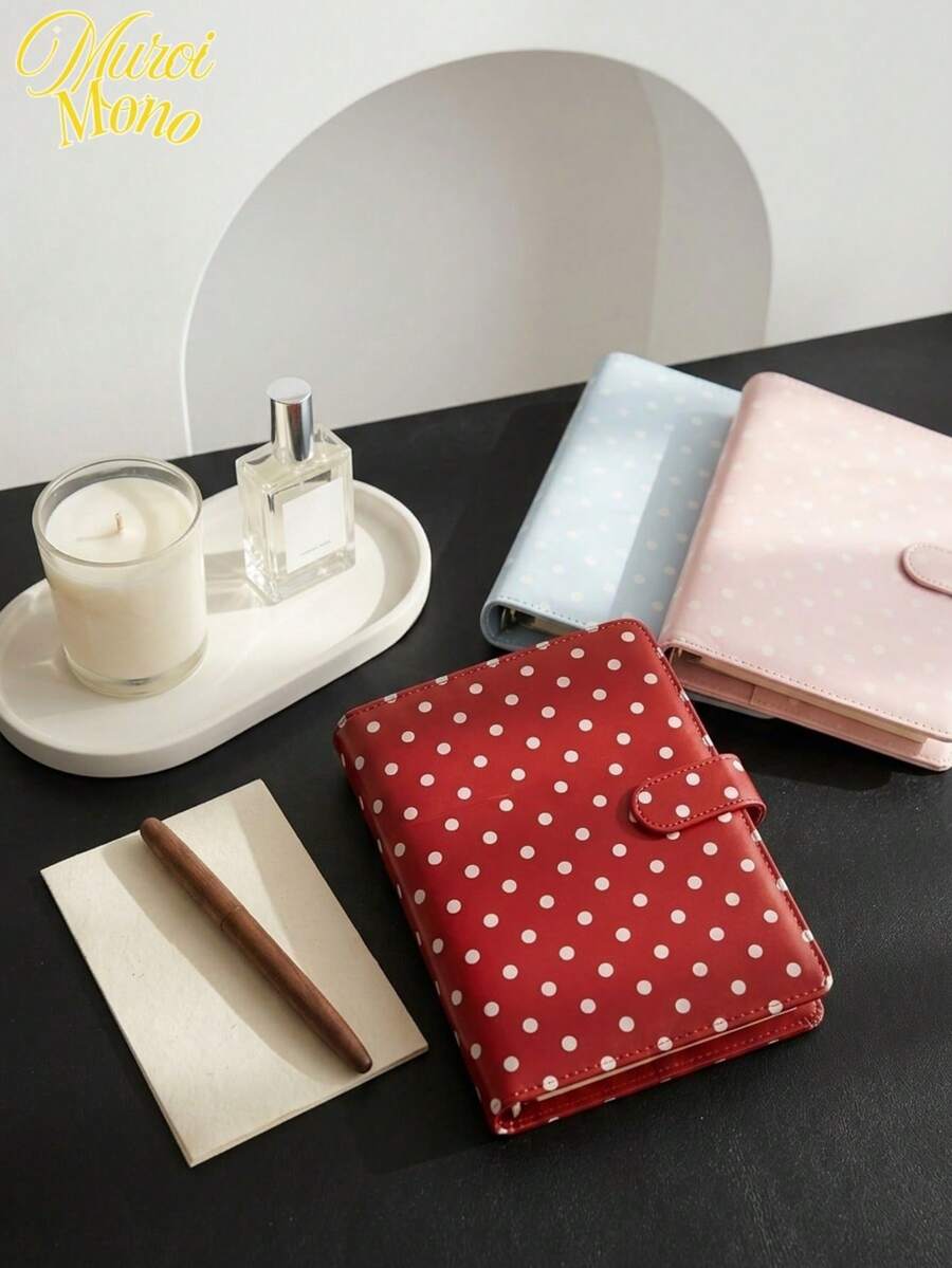 Muroi Mono A5 波点 PU 皮革偶像照片卡收纳册,偶像照片卡整理盒,DIY 10 个卡套,文具用品 - 長方形 - 查看 1