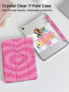 THE POWERPUFF GIRLS X SHEIN 适用于 iPad (A16) 11 英寸第 11 代（2025 年款）/ iPad 第 10 代、iPad Pro 2020/2021 11 英寸、iPad 7/8/9 代、Galaxy Tab A9 Plus 的保护套，采用高端质感，支持 3+Y 折叠，具备自动唤醒/睡眠功能和内置笔槽，防震保护套。 - 彩色 - 查看 2