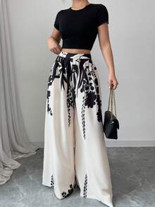 Rafferiza New High-Waisted Loose Elegant Wide-Leg Pants For Women, Slimming, Spring/Summer Fall Cloth For Women - Apricot - View 4