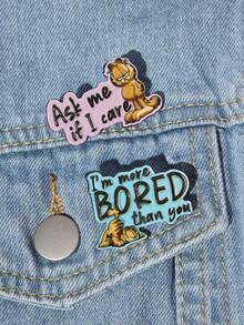 GARFIELD | SHEIN A Group Of New Creative Cartoon Pattern Brooches, IP Joint Design, Cute Personalized, Simple And Generous, Can Also Be Used As Accessories, Suitable For Various Parties, Concerts, Festivals, Exquisite Gifts - Multicolor - View 2