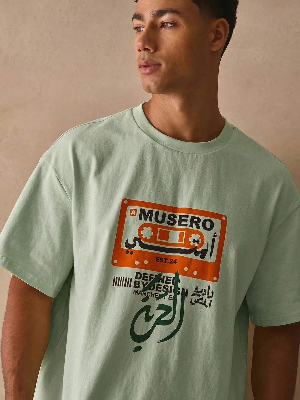Crew Neck Oversized Dropped Shoulder Top Record Player Graphic Print Tshirt Spring Summer Essentials
