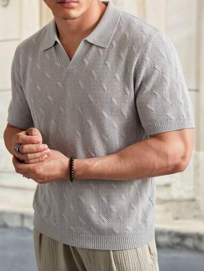 Airaco Casual Short Sleeve Comfortable Breathable Knit Top, Versatile For Summer