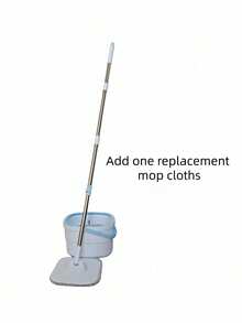 Cây lau nhà Blue White Spin Mop tự vắt, thiết kế hai buồng, làm sạch rảnh tay, hệ thống rửa sàn hiệu quả, tay cầm khô nhanh, thiết yếu cho việc vệ sinh nhà cửa - mặc định - Xem 15