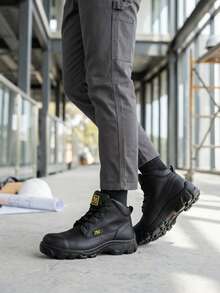 Botas industriales 100% de piel de res con casquillo y suela antideslizante - Negro - Ver 2