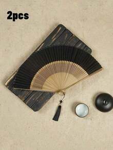 Zazumi 1/2Pcs Foldable Fan Hand Held Fan With Tassel For Outdoor Travel Dancing Performance Cheongsam Dressing Accessories Photo-Taking Props Best - fan - View 23