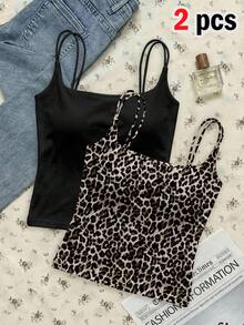 SHEIN PETITE CURVE Áo camisole mùa hè cỡ lớn, đa năng, có đệm mút, ôm sát, không lưng. - Nhiều màu - Xem 1