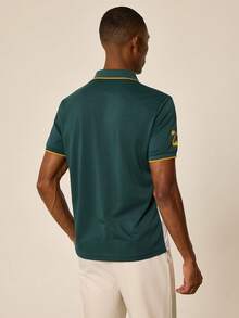 Tonviero Men Letter Graphic Colorblock Polo Shirt - Multicolor - View 2