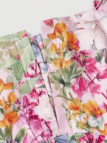 SHEIN MOD 大尺碼女款花卉印花百褶休閒派對洋裝 - 彩色 - 查看 4