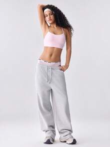 Loungeista 4 pièces Culottes taille haute élastique avec imprimé lettre en forme de T pour femmes, pour le sport - Multicolore - Voir 7