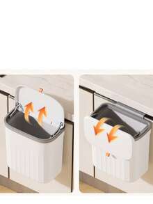 Simple Bathroom Trash Can, Wall-Mounted Large Capacity Garbage Bin With Waterproof And Bearing Features For Home And Toilet Home Bathroom Decor Bathroom Organizer Fall Decor Back To School - multicolor - View 5
